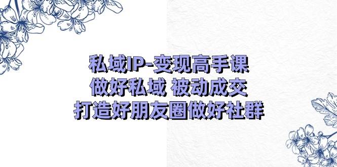 私域IP-变现高手课：做好私域 被动成交，打造好朋友圈做好社群（18节）-佐帆副业网