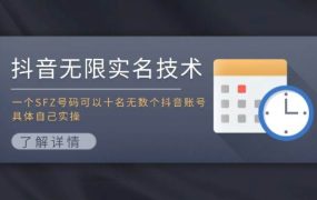 抖音无限实名技术:一个SFZ号码可以十名无数个抖音账号,具体自己实操-佐帆副业网