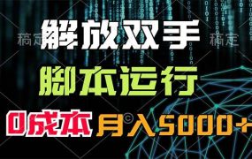 解放双手，脚本运行，0成本月入5000+-佐帆副业网