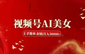 视频号AI美女,上手简单,轻松月入30000+-佐帆副业网
