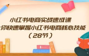 小红书电商实战速成课,让你快速掌握小红书电商核心技能(28节)-佐帆副业网
