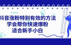 抖音涨粉特别有效的方法，学会帮你快速爆粉，适合新手小白-佐帆副业网