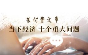 某付费文章《当下经济 十个重大问题》覆盖了大家关心的全部经济类话题-佐帆副业网