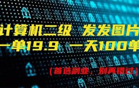 计算机二级，一单19.9 一天能出100单，每天只需发发图片（附518G资料）-佐帆副业网