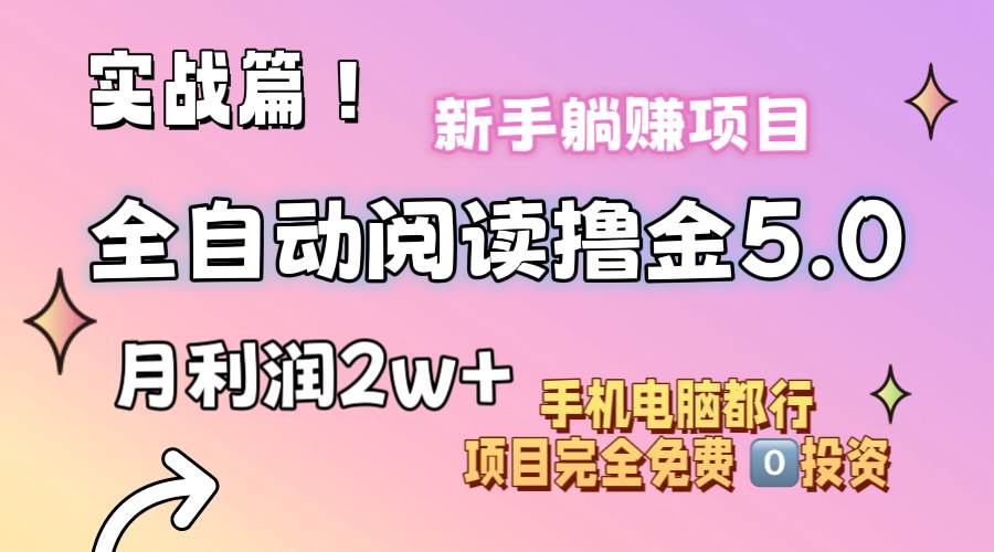 小说全自动阅读撸金5.0 操作简单 可批量操作 零门槛！小白无脑上手月入2w+-佐帆副业网