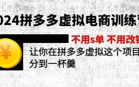 2024拼多多虚拟电商训练营 不s单 不改销量  做虚拟项目分一杯羹(更新10节)-佐帆副业网