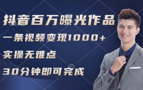 抖音百万浏览日均1000+,变现能力超强,实操无难点-佐帆副业网