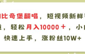 AI比奇堡翻唱歌曲，短视频新鲜赛道，轻松月入10000＋，小白快速上手，...-佐帆副业网