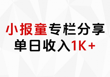 小报童专栏分享，当日收入1K+-佐帆副业网