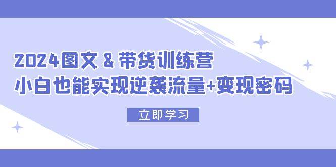 2024 图文+带货训练营，小白也能实现逆袭流量+变现密码-佐帆副业网