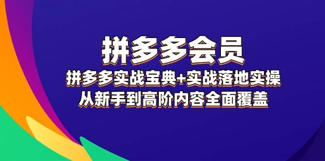 拼多多 会员，拼多多实战宝典+实战落地实操，从新手到高阶内容全面覆盖-佐帆副业网