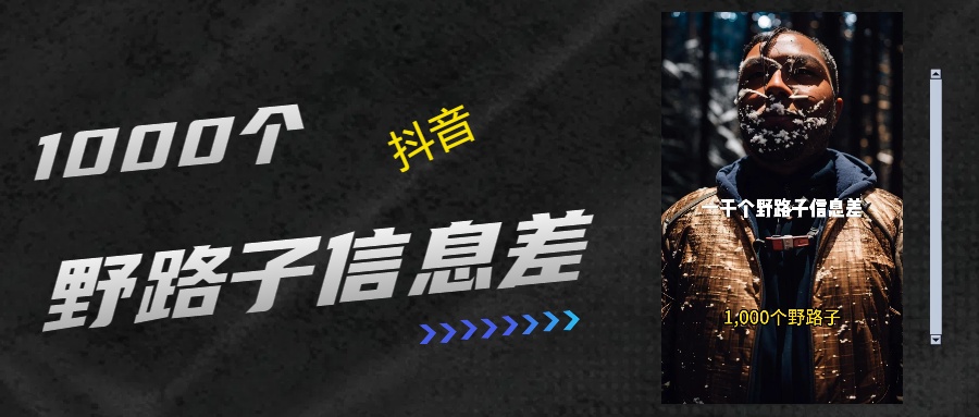 抖音一千个野路子信息差最新玩法教程引流＋变现的玩法具体拆解-佐帆副业网
