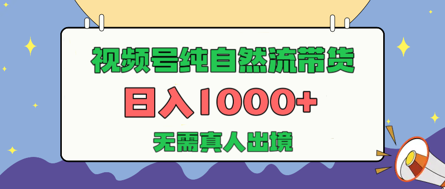 视频号纯自然流带货，日入1000+，无需真人出境，新手小白也可操作-佐帆副业网