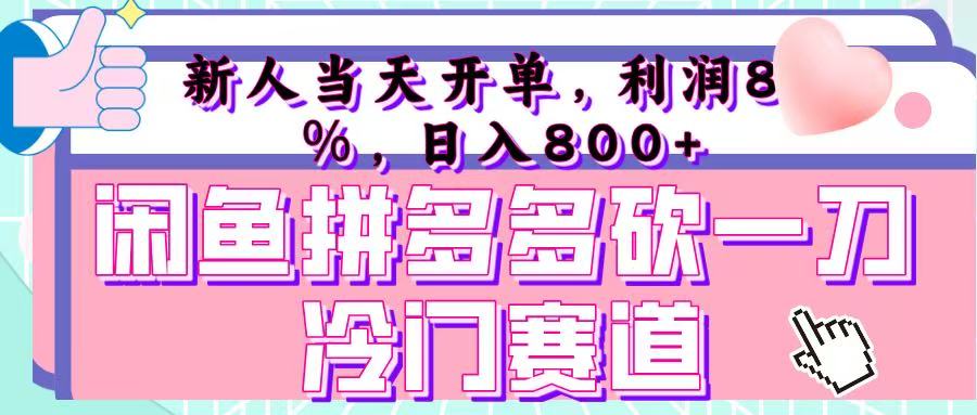咸鱼拼夕夕砍一刀冷门暴力赛道，新人当天开单，利润百分之八十，日入 800+-佐帆副业网