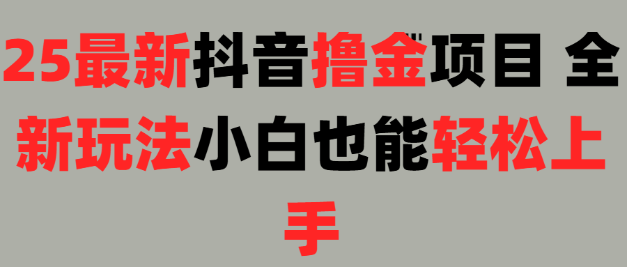 25最新抖音直播撸金项目，小白也能轻松上手！-佐帆副业网