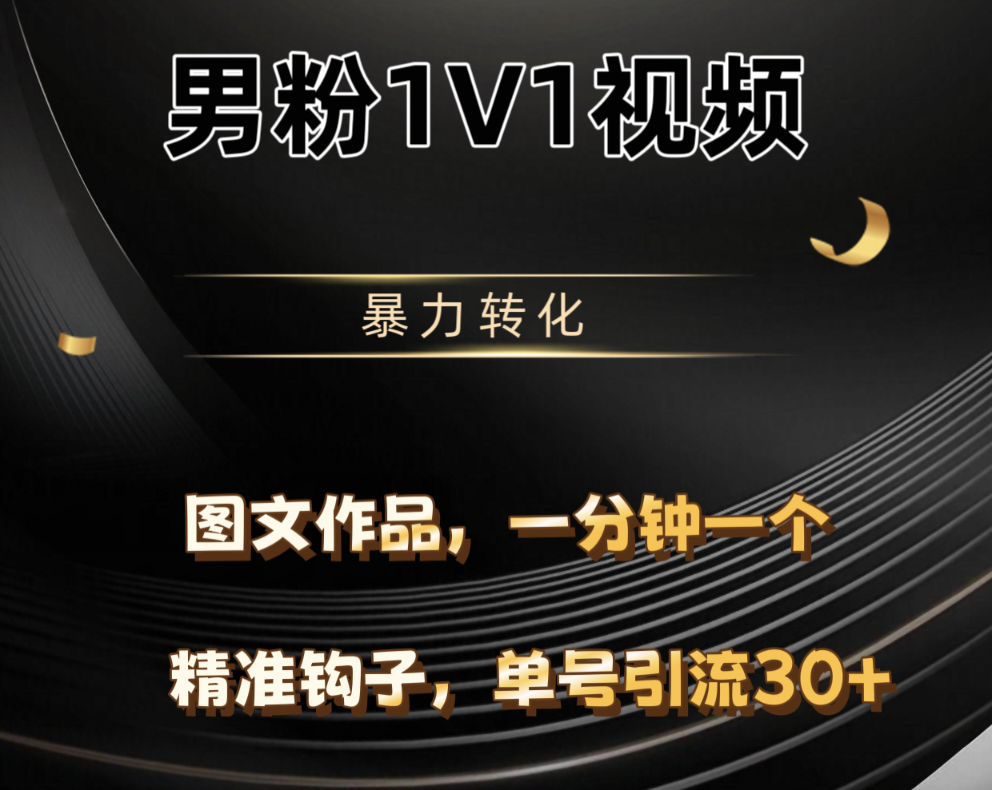 男粉1V1视频，硬改摄像头，高客单暴力转化，单日600+-佐帆副业网