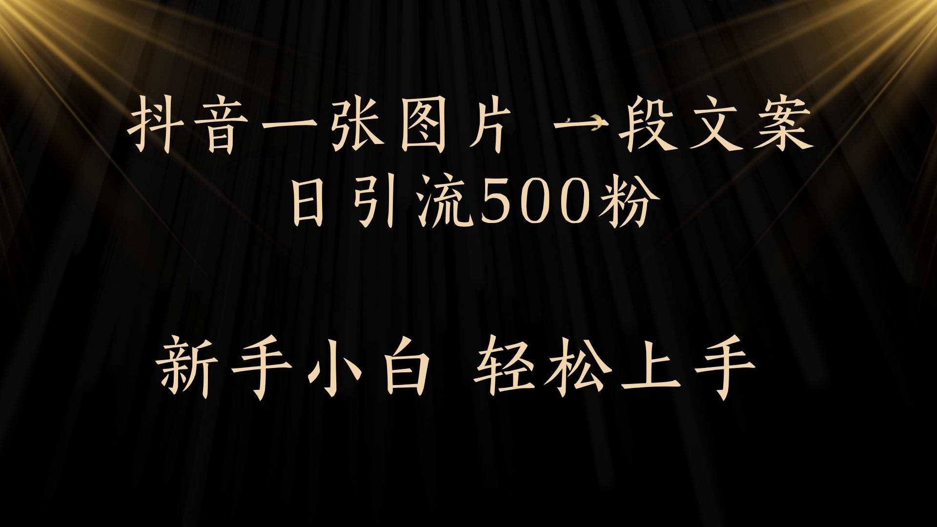 每天2分钟，抖音一张图片 一段文案日引流500粉-佐帆副业网