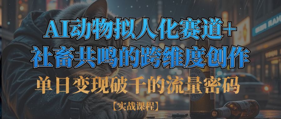 单日变现破千的流量密码,AI动物拟人化赛道+社畜共鸣的跨维度创作-佐帆副业网