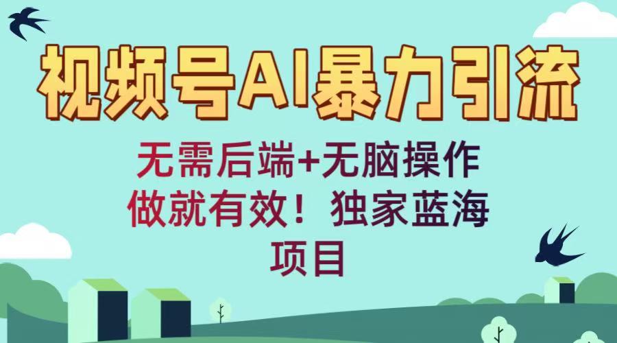 视频号AI暴力引流：无需后端+无脑操作，做就有效！独家蓝海项目-佐帆副业网