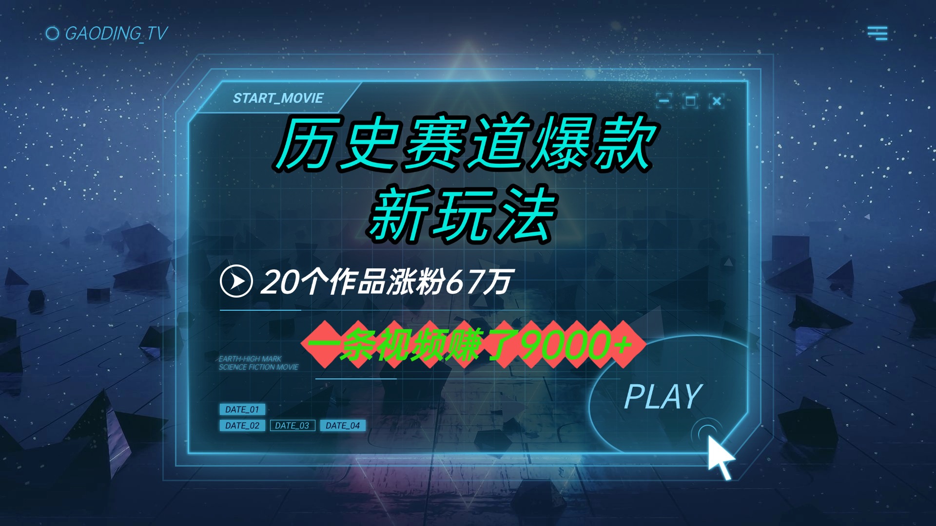 20个作品涨粉67万，一条视频赚了9000+，历史赛道爆款新玩法-佐帆副业网