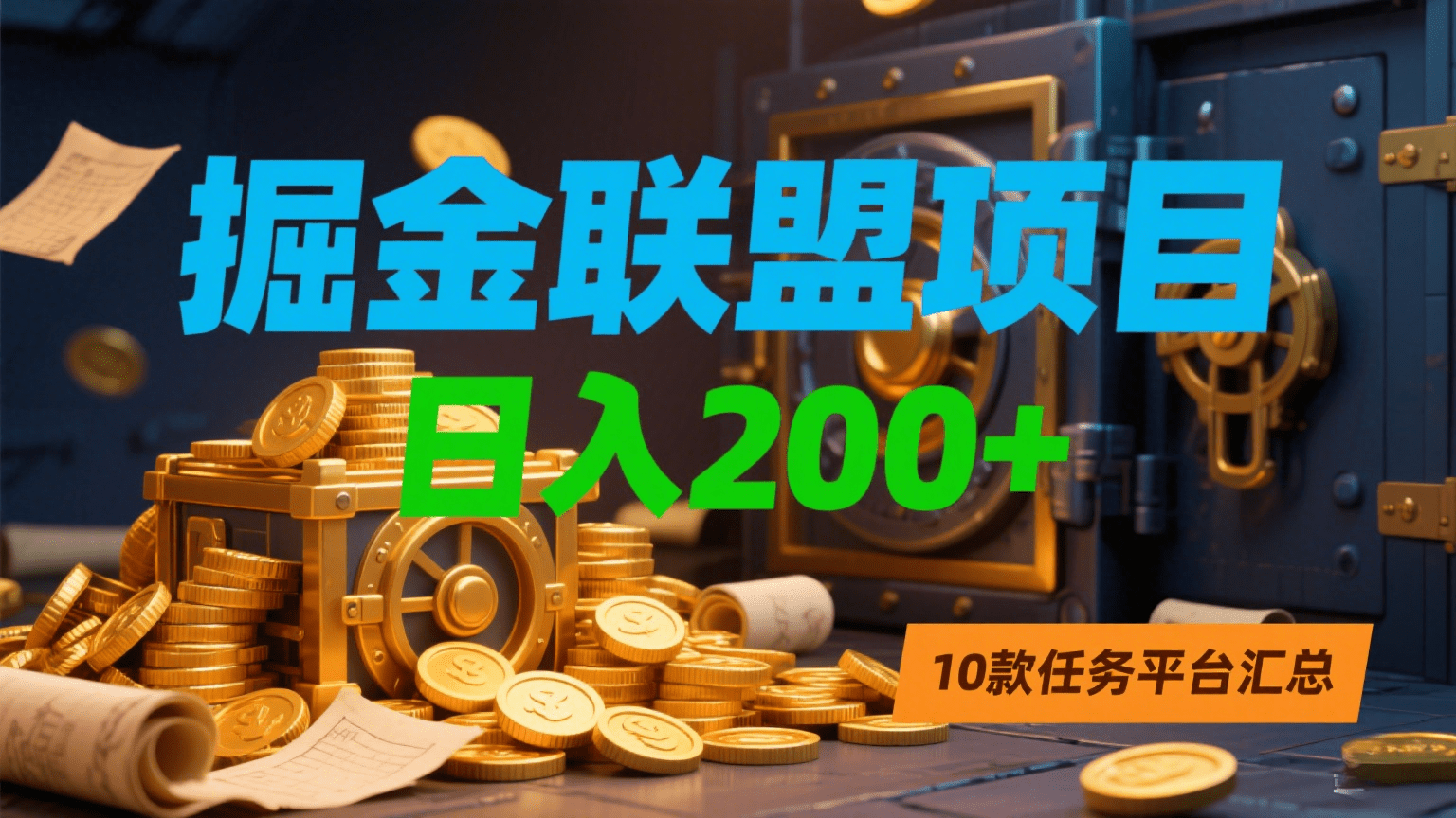 掘金联盟项目，日入200+，10款任务平台汇总-佐帆副业网