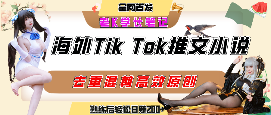 海外tiktok小说推文暴力项目，高停留率，高转化率，上手后一天搞顿饭钱不是问题-佐帆副业网