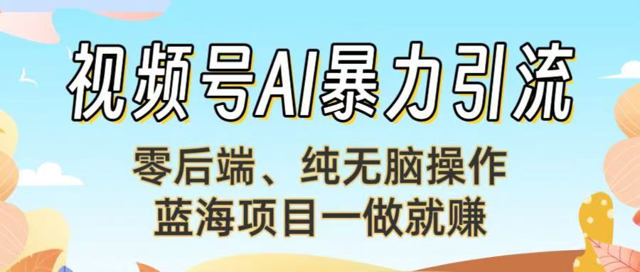 视频号AI暴力引流：零后端、纯无脑操作，蓝海项目一做就赚！【下面那个链接失效了】-佐帆副业网