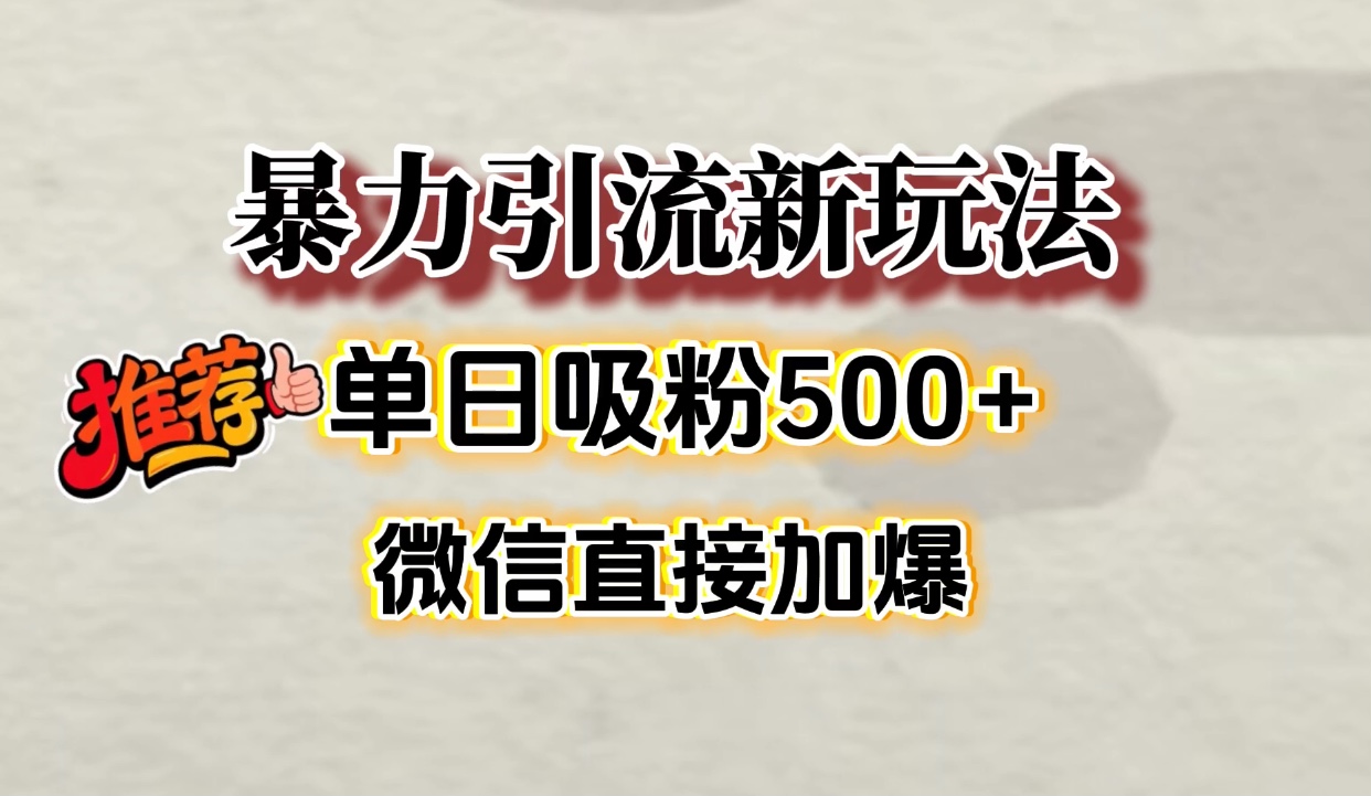 微信加爆的引流超级方法，单日吸粉500➕-佐帆副业网