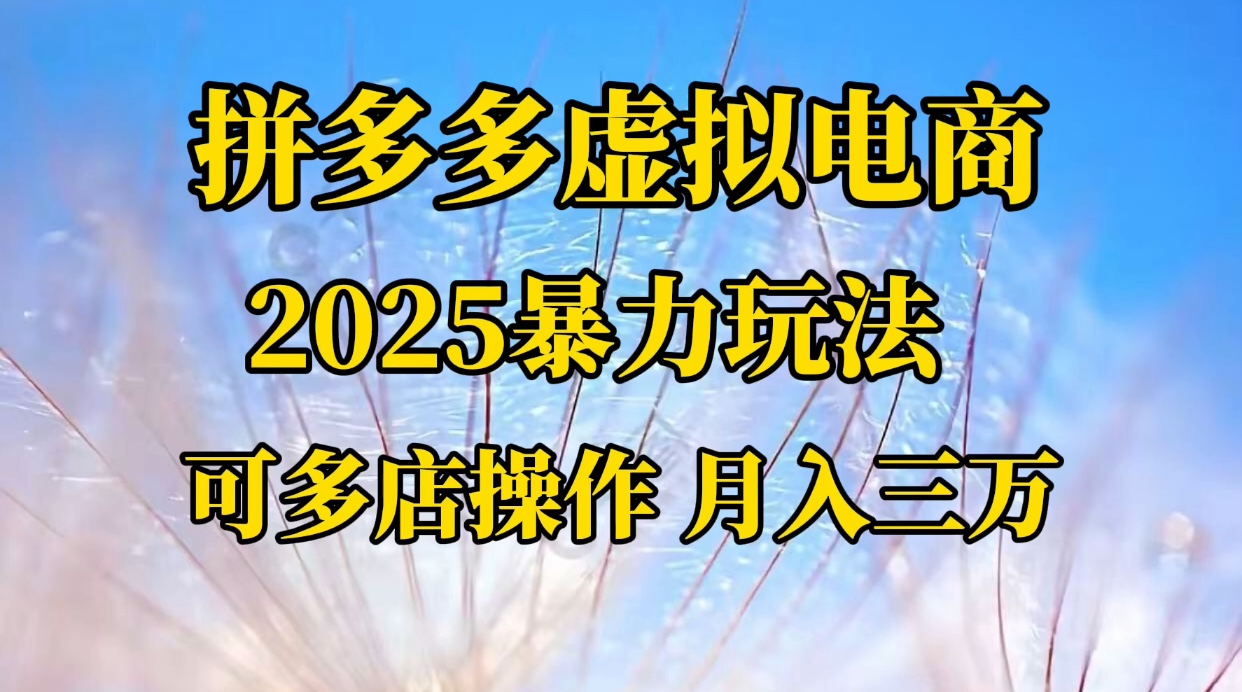 拼多多虚拟电商，不囤货不垫资的虚拟电商-佐帆副业网