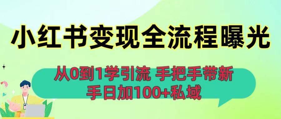 从0到1学引流：小红书变现全流程曝光，手把手带新手日加100+私域-佐帆副业网