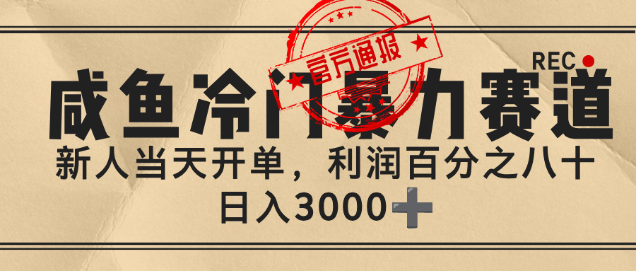 闲鱼，冷门暴力赛道，一单 80%利润，新人轻松日入 3000+-佐帆副业网