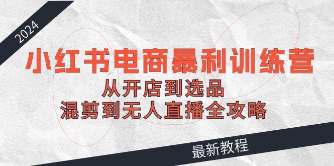 2024小红书电商暴利训练营：从开店到选品，混剪到无人直播全攻略-佐帆副业网